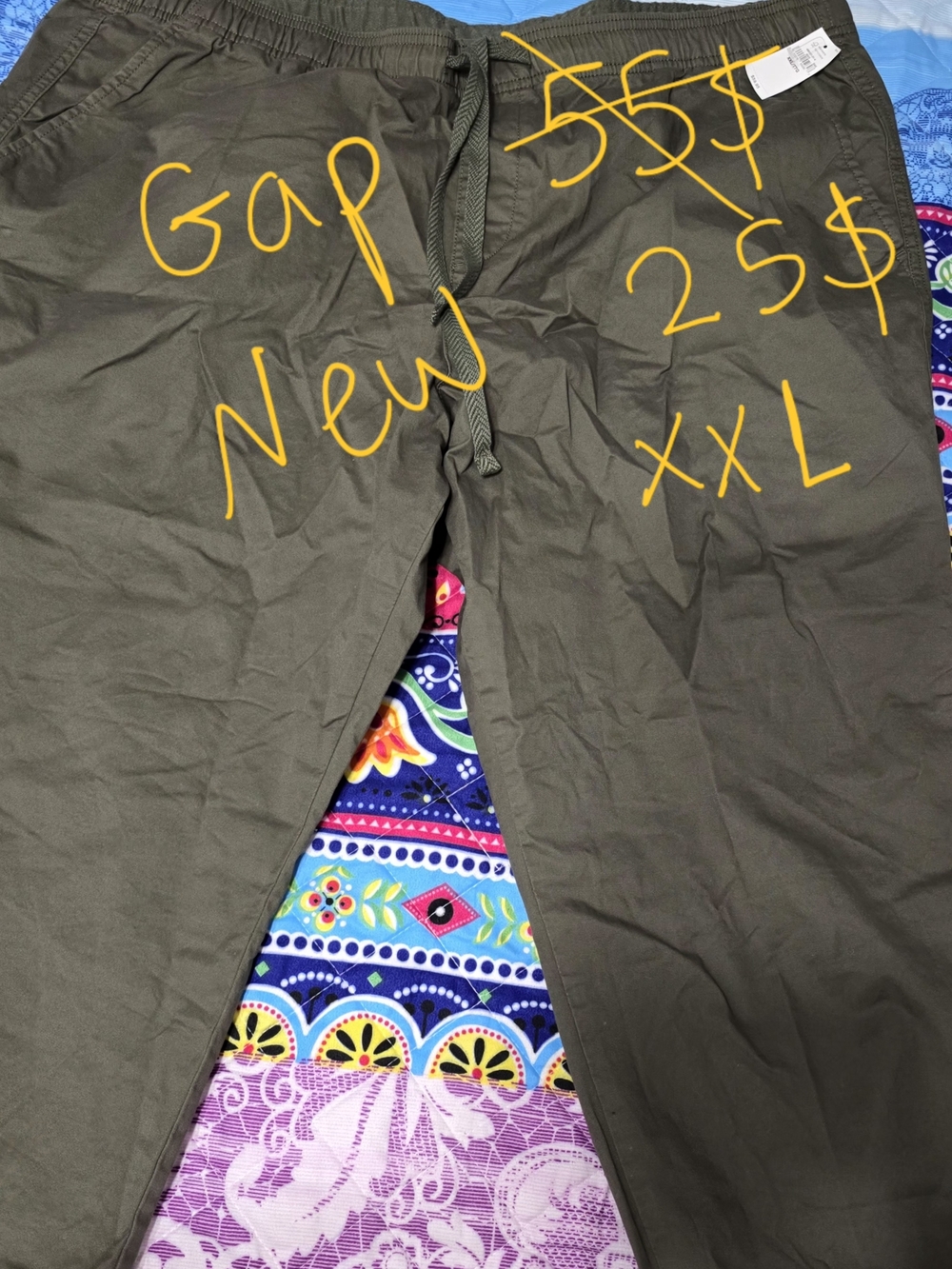 GAP Olive Drawstring Casual Pants